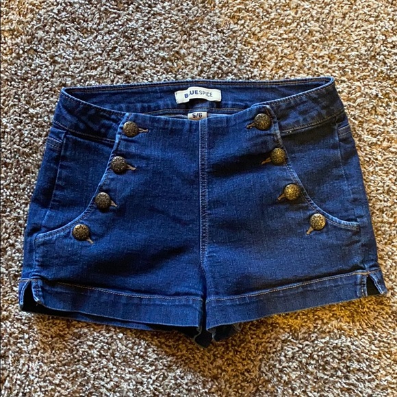 blue spice jean shorts